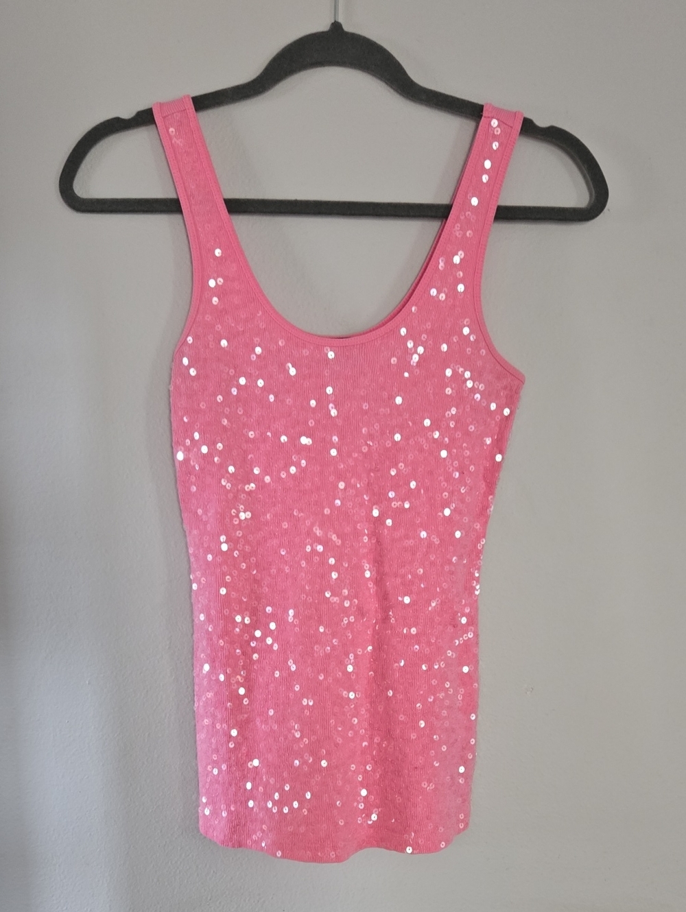 Express Pink Sequin Tank Top